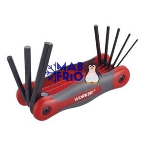 JOGO CHAVE HEXAGONAL 8PCS TIPO CANIVETE - WORKER