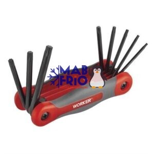 JOGO CHAVE TORX 8PCS TIPO CANIVETE - WORKER